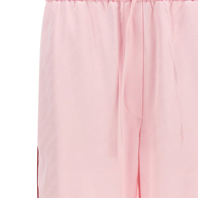 Off White Jacquard Satin Pajama Pants