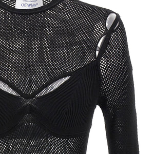 Off White Net Arrow Bralette Top