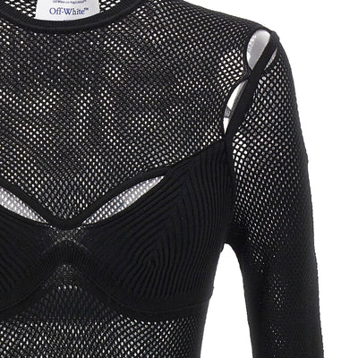 Off White Net Arrow Bralette Top