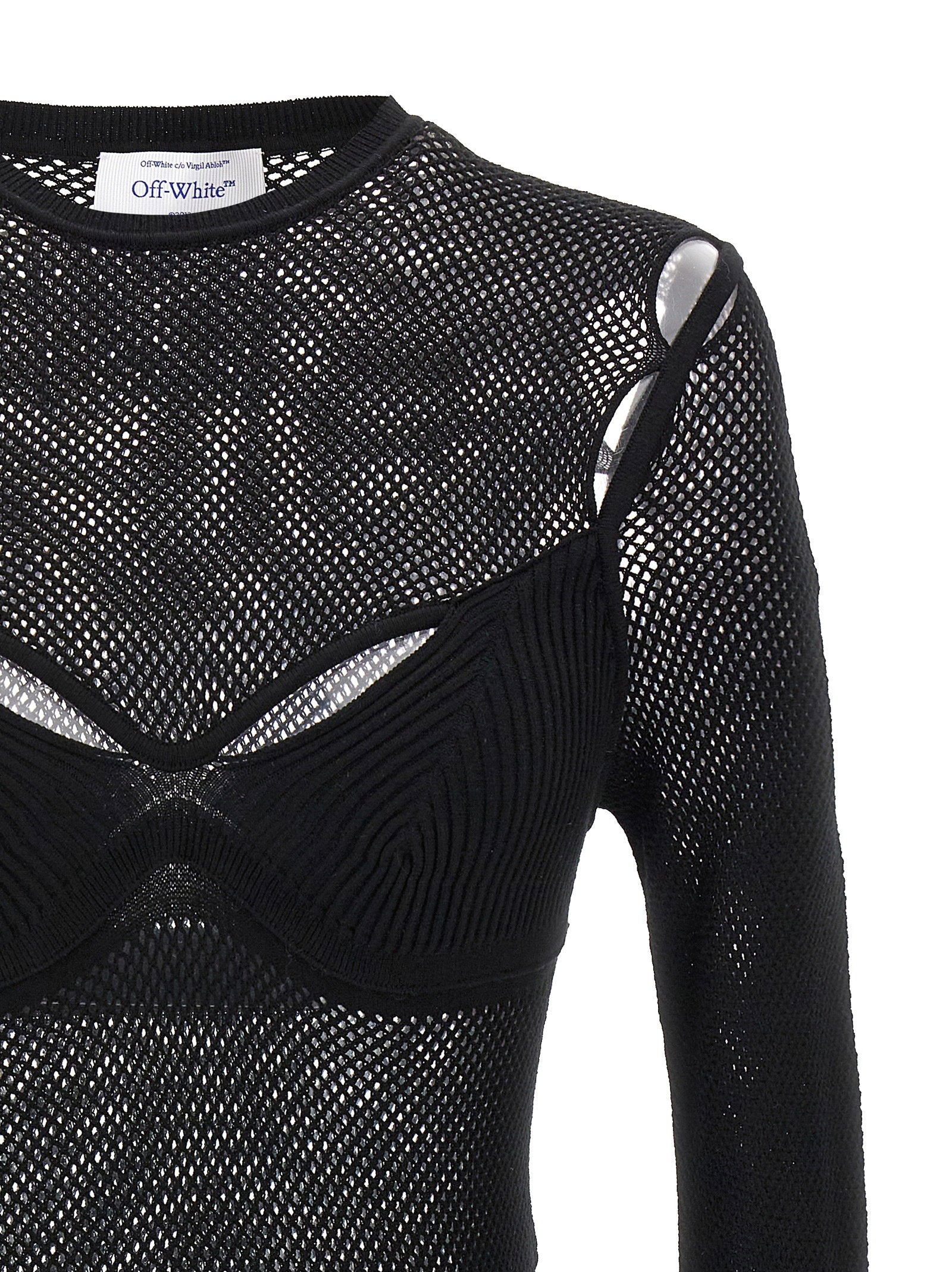 Off White Net Arrow Bralette Top