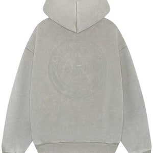 MAGIRI Embroidered Acid Washed Oatmeal Hoodie