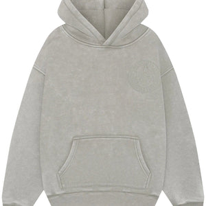 MAGIRI Embroidered Acid Washed Oatmeal Hoodie