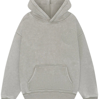 MAGIRI Embroidered Acid Washed Oatmeal Hoodie