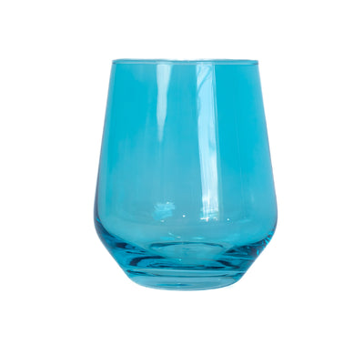 Estelle Colored Wine Stemless - Set of 6 {Ocean Blue}