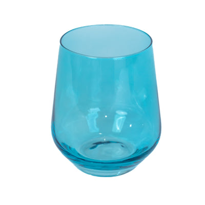 Estelle Colored Wine Stemless - Set of 2 {Ocean Blue}
