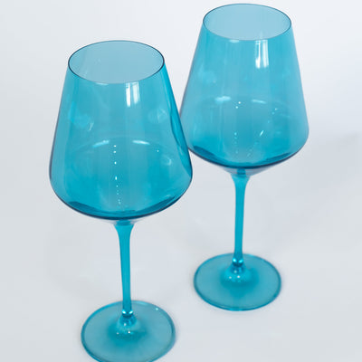 Estelle Colored Wine Stemware - Set of 2 {Ocean Blue}