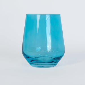 Estelle Colored Wine Stemless - Set of 2 {Ocean Blue}