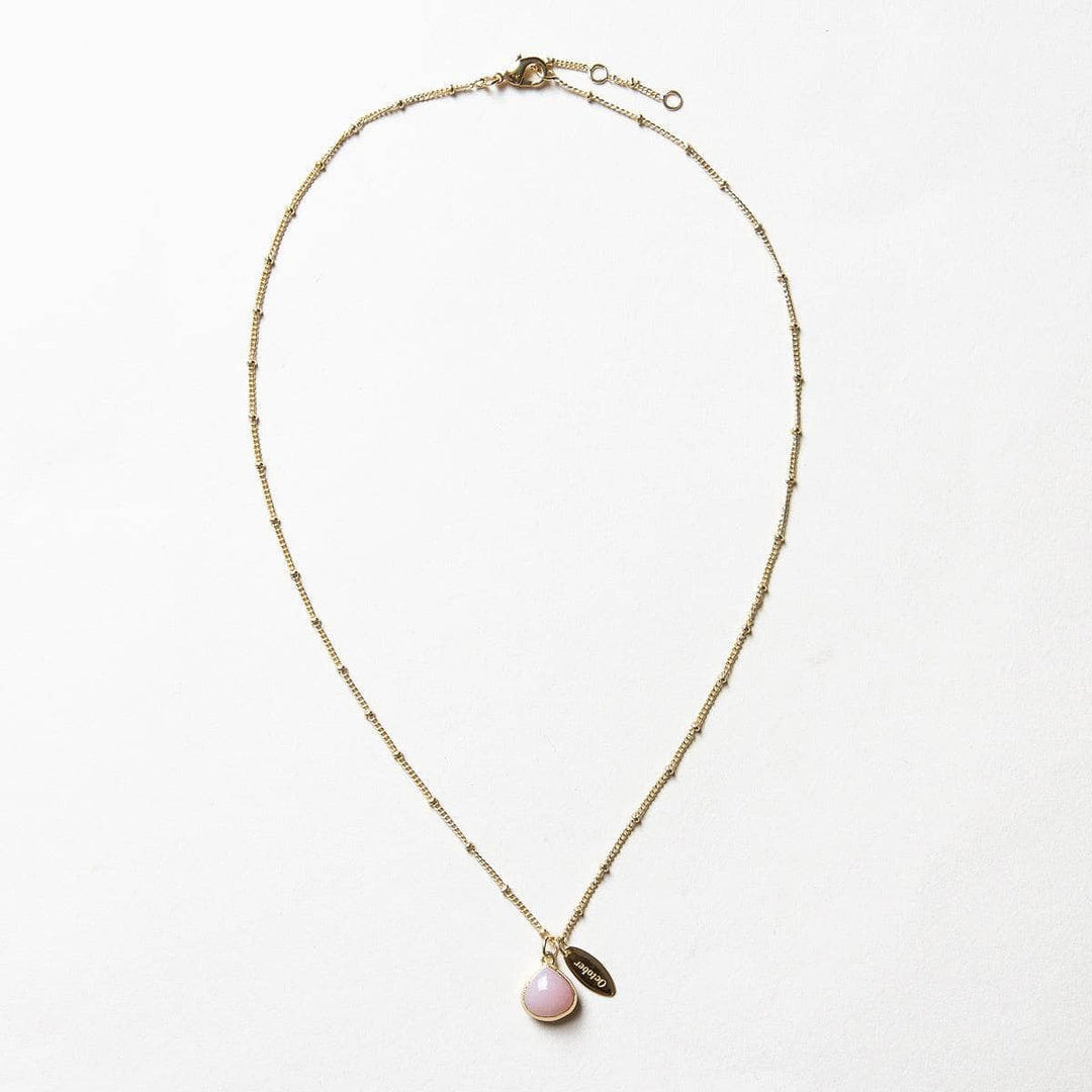 October Pink Opal Birthstone Necklace