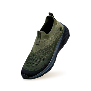 Blend Knit Slip Ons : Olive-Black