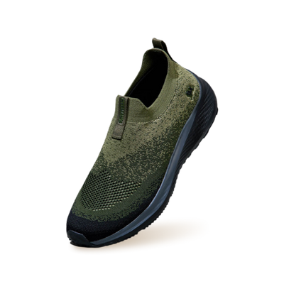 Blend Knit Slip Ons : Olive-Black