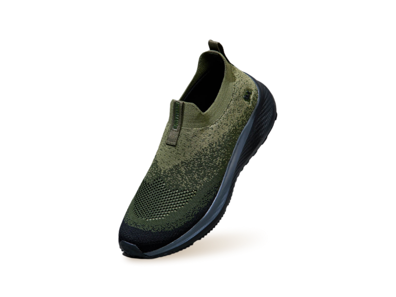 Blend Knit Slip Ons : Olive-Black