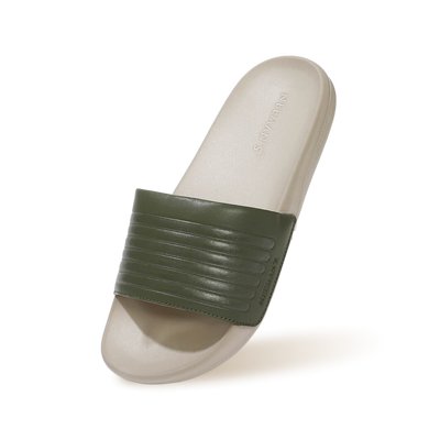 FootBed Slides for Men : Olive Beige