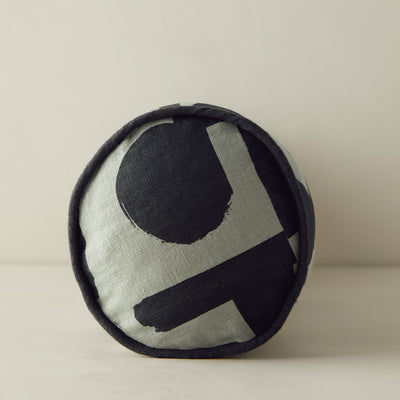 Organic Shapes Linen Bolster Pillow by Sarah Sherman Samuel