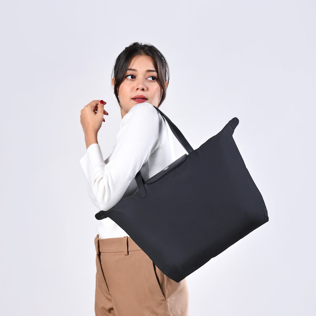 Origami Sleek Black Tote Bag For Women