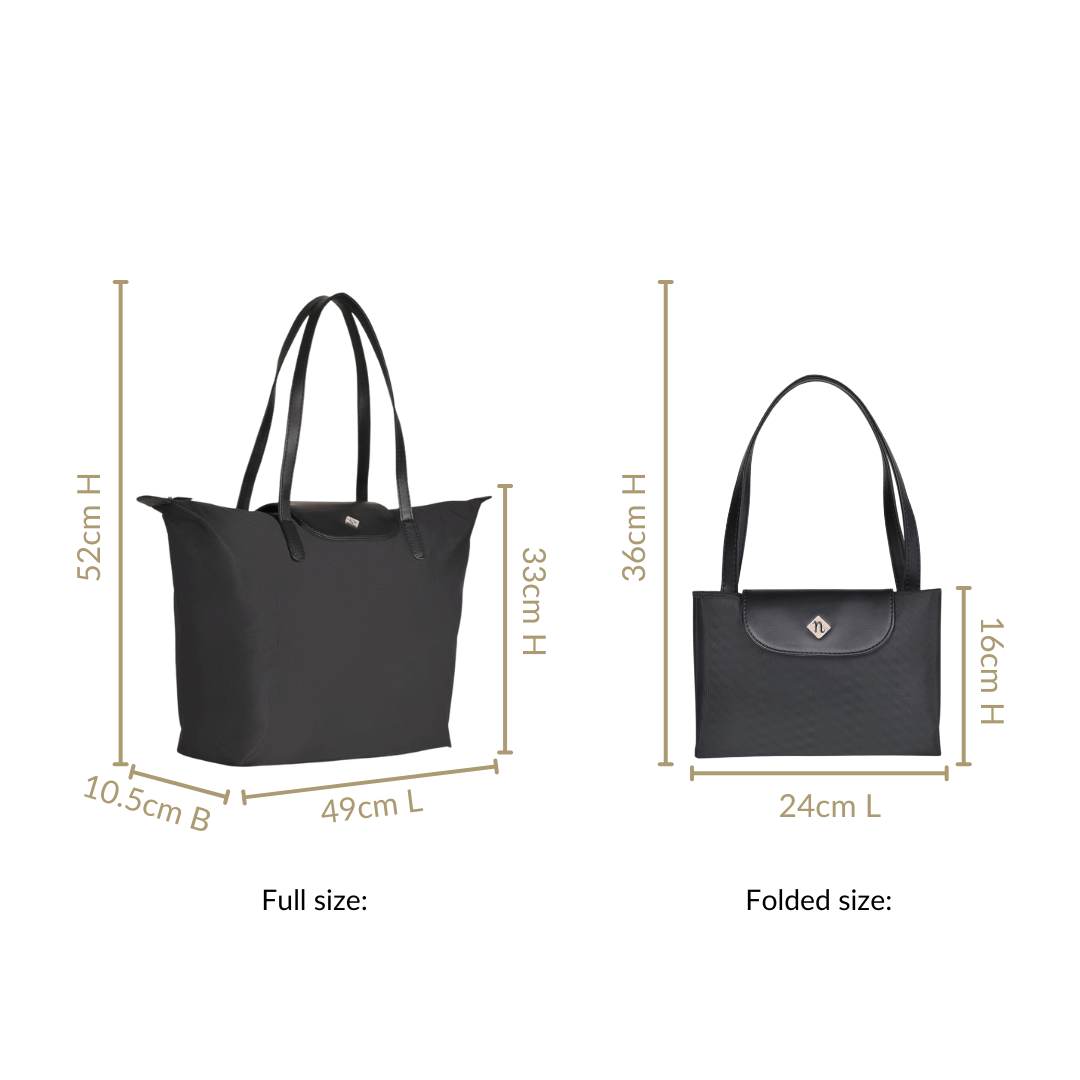 Origami Sleek Black Tote Bag For Women