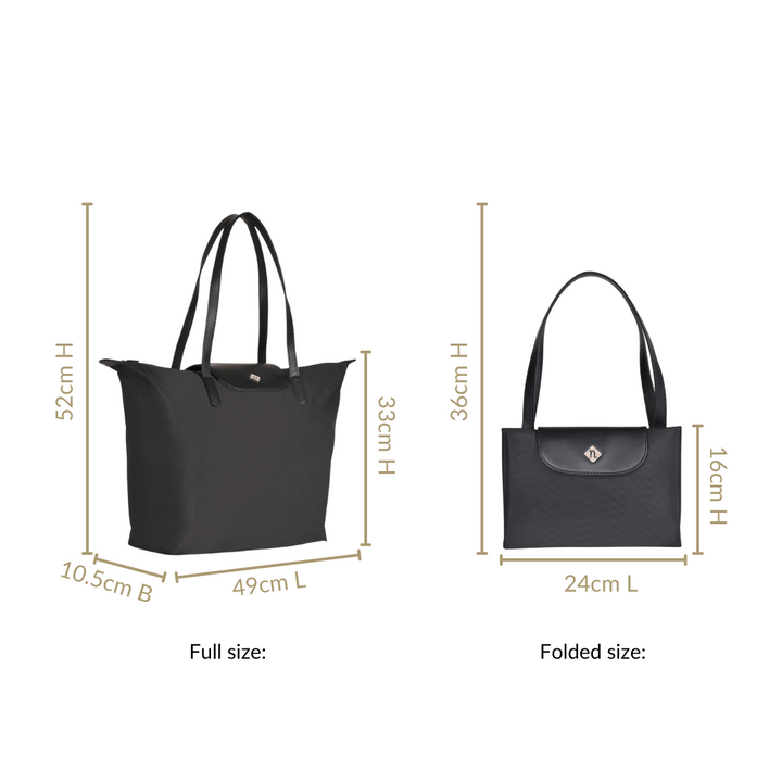 Origami Sleek Black Tote Bag For Women