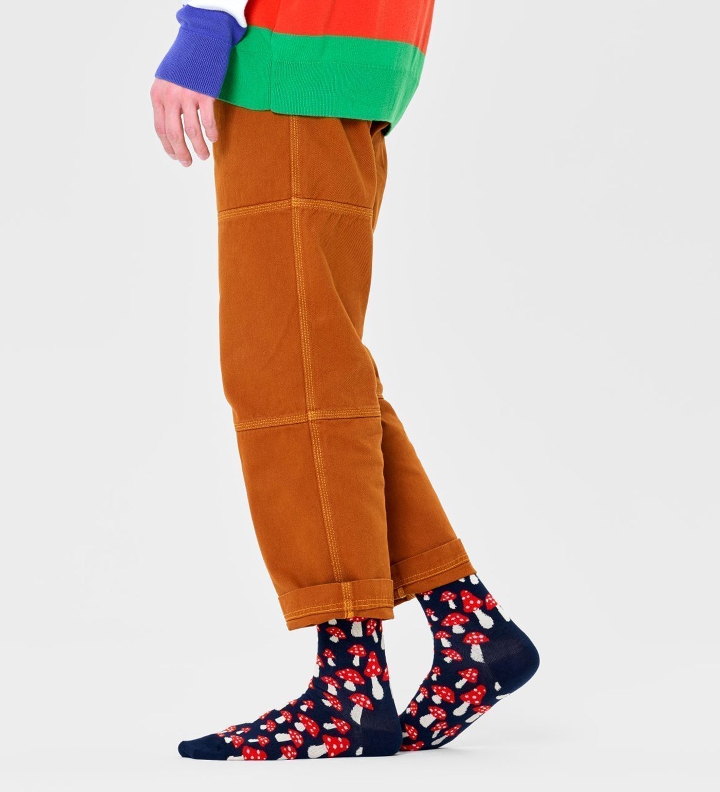 Happy Socks Unisex Mushroom Crew Length Socks for Women and Men