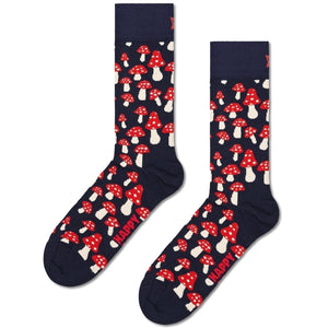 Happy Socks Unisex Mushroom Crew Length Socks for Women and Men