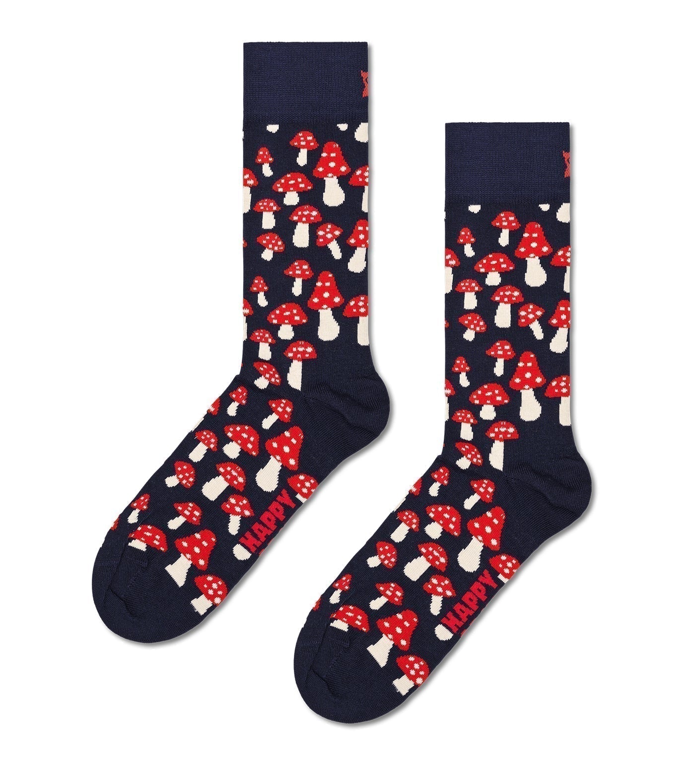 Happy Socks Unisex Mushroom Crew Length Socks for Women and Men