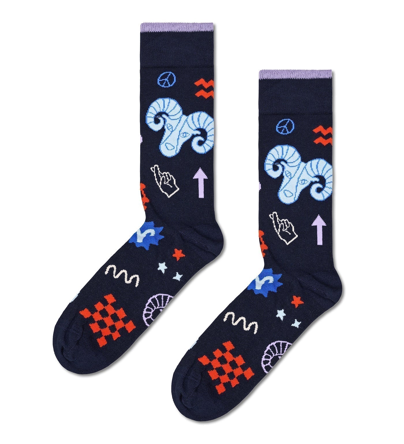 Happy Socks Unisex Aries Crew Length Socks for Women and Men
