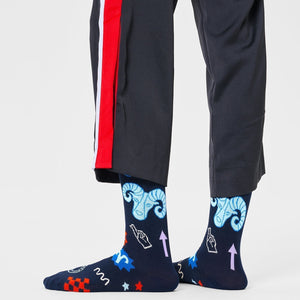 Happy Socks Unisex Aries Crew Length Socks for Women and Men
