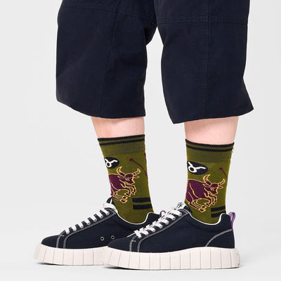 Happy Socks Unisex Taurus Crew Length Socks for Women and Men