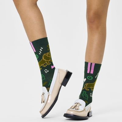 Happy Socks Unisex Leo Crew Length Socks for Women and Men
