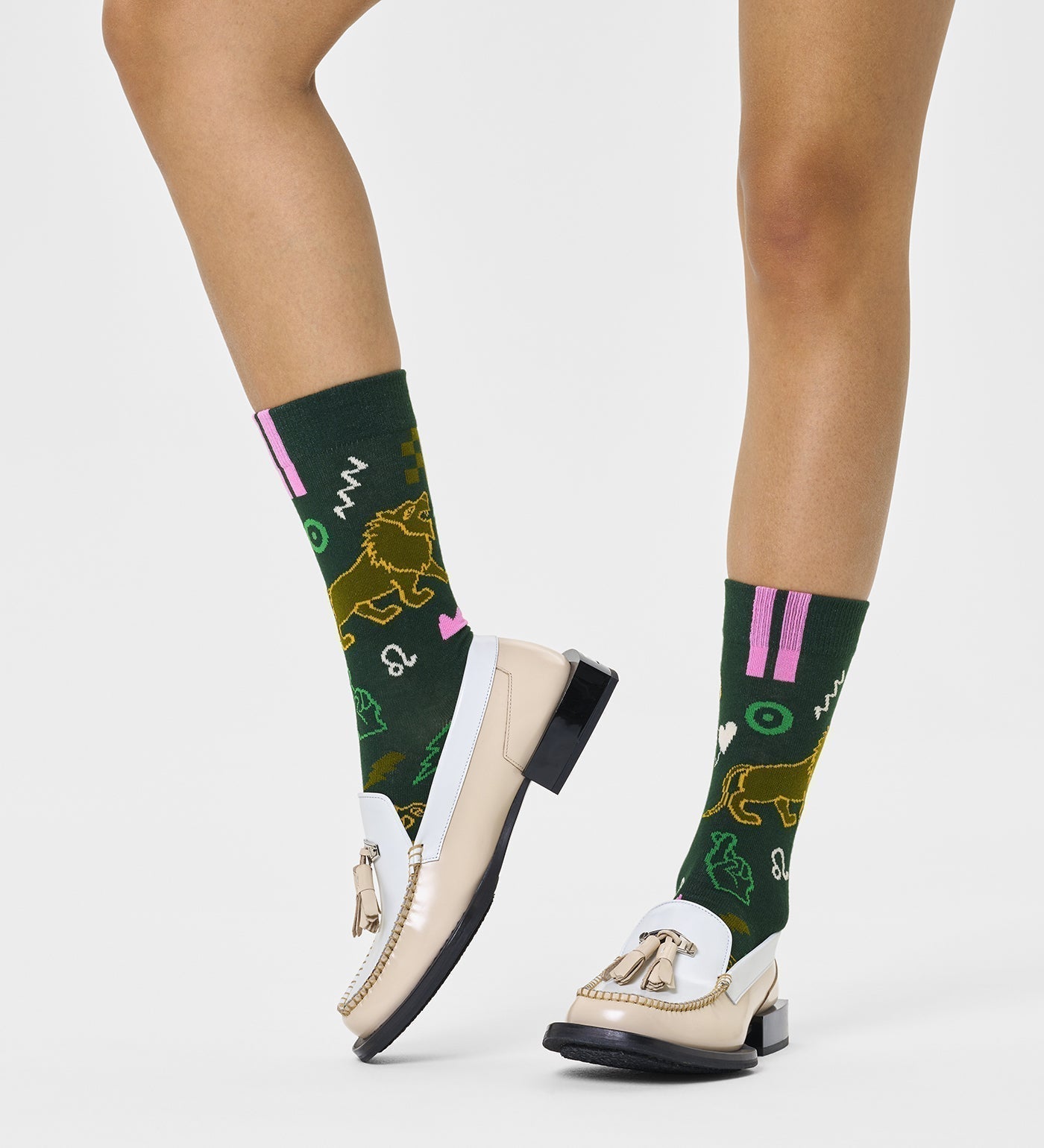 Happy Socks Unisex Leo Crew Length Socks for Women and Men