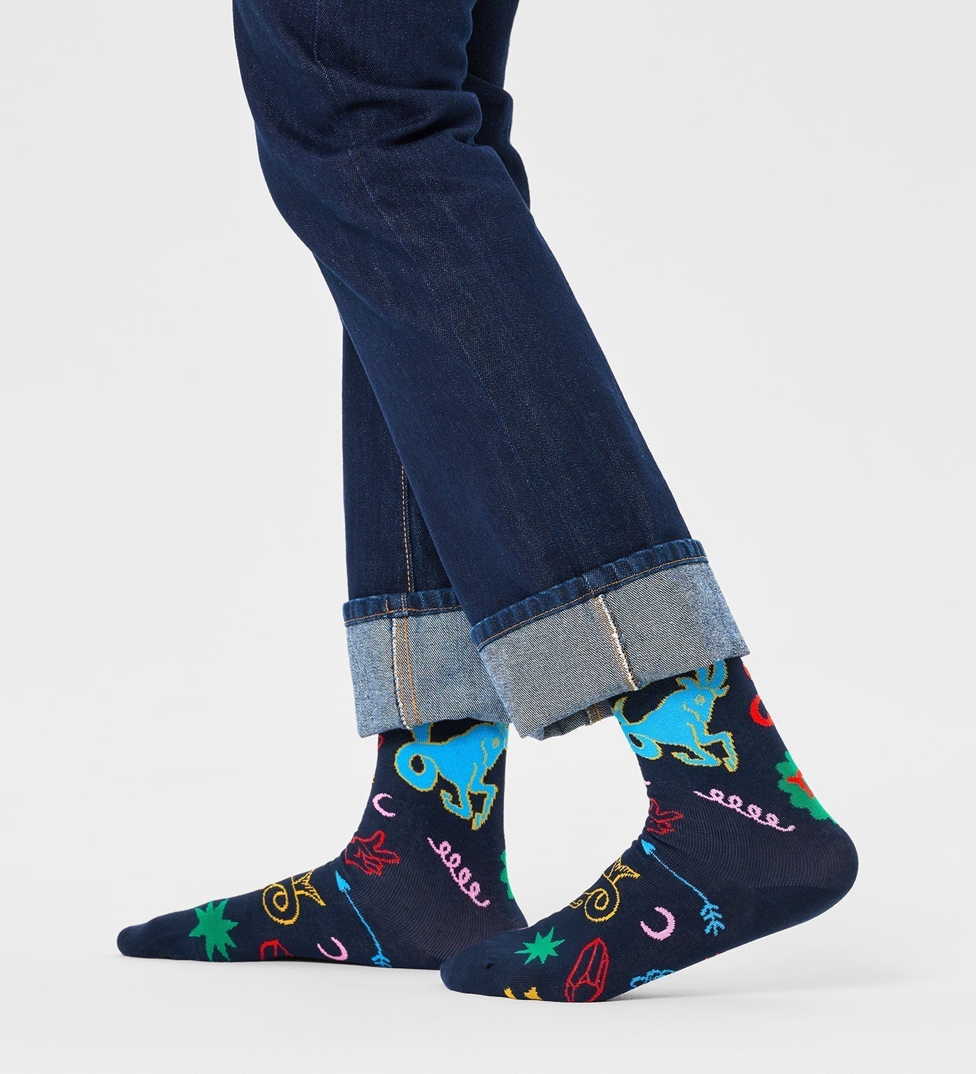 Happy Socks Unisex Capricorn Crew Length Socks for Women and Men