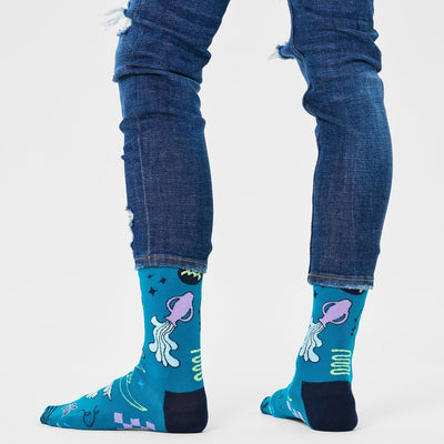 Happy Socks Unisex Aquarius Crew Length Socks for Women and Men