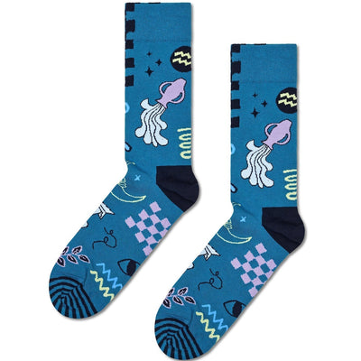 Happy Socks Unisex Aquarius Crew Length Socks for Women and Men