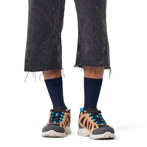 Happy Socks Unisex Navy Blue Solid Color Crew Length Socks for Women and Men
