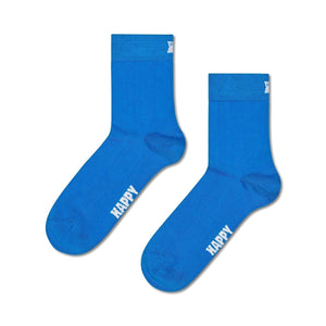 Happy Socks Unisex Blue Solid Color Crew Length Socks for Women and Men
