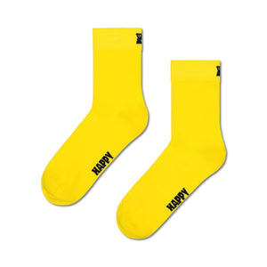 Happy Socks Unisex Yellow Solid Color Crew Length Socks for Women and Men