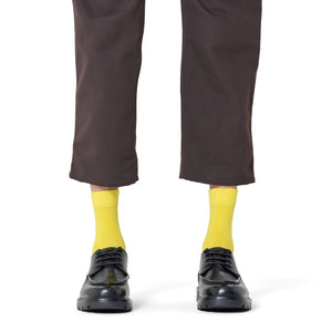 Happy Socks Unisex Yellow Solid Color Crew Length Socks for Women and Men