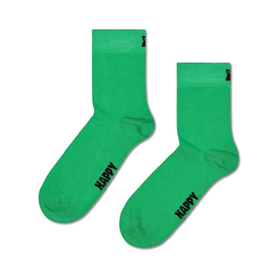Happy Socks Unisex Green Solid Color Crew Length Socks for Women and Men