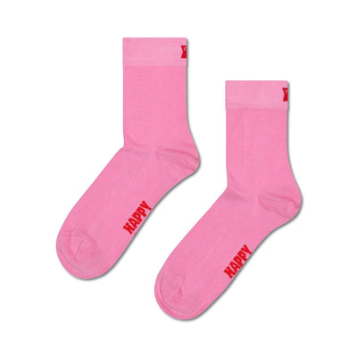 Happy Socks Unisex Pink Solid Color Crew Length Socks for Women and Men