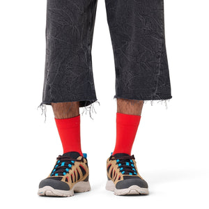 Happy Socks Unisex Red Solid Color Crew Length Socks for Women and Men