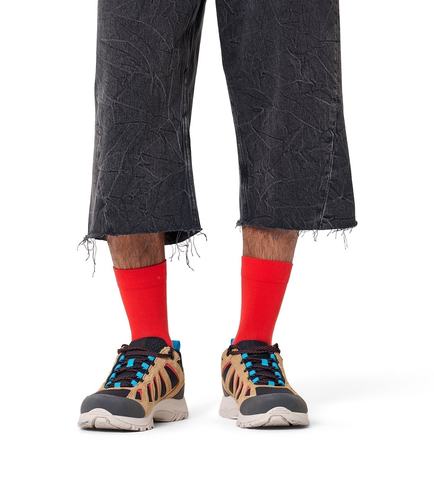 Happy Socks Unisex Red Solid Color Crew Length Socks for Women and Men