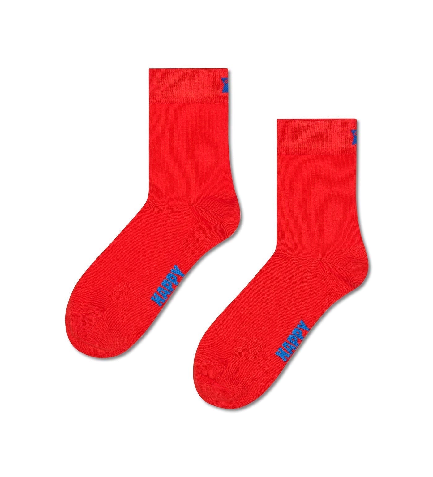 Happy Socks Unisex Red Solid Color Crew Length Socks for Women and Men