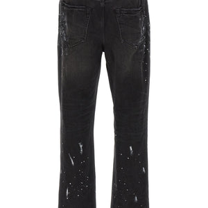 Purple P011 Knee Slit Paint Jeans