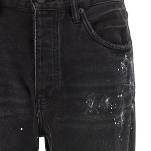 Purple P011 Knee Slit Paint Jeans
