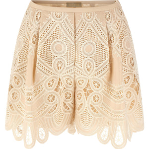 Elie Saab Macramé Embroidery Shorts