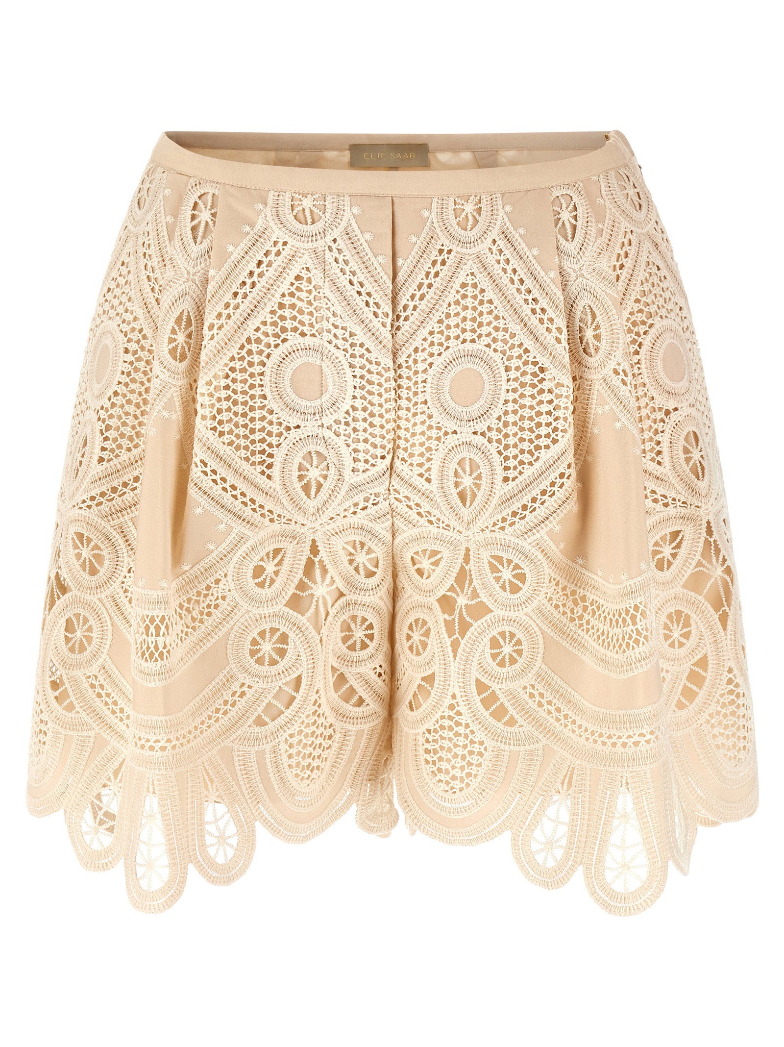 Elie Saab Macramé Embroidery Shorts