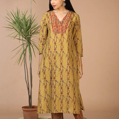 Kalamkari kurta with pants set