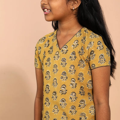 Cotton Kalamkari girls skirt & top set