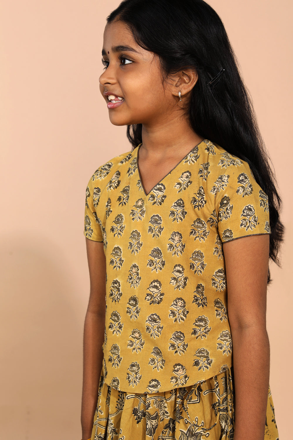 Cotton Kalamkari girls skirt & top set
