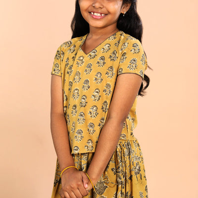 Cotton Kalamkari girls skirt & top set