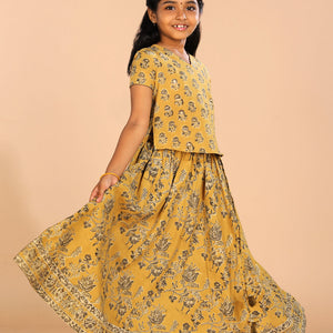 Cotton Kalamkari girls skirt & top set