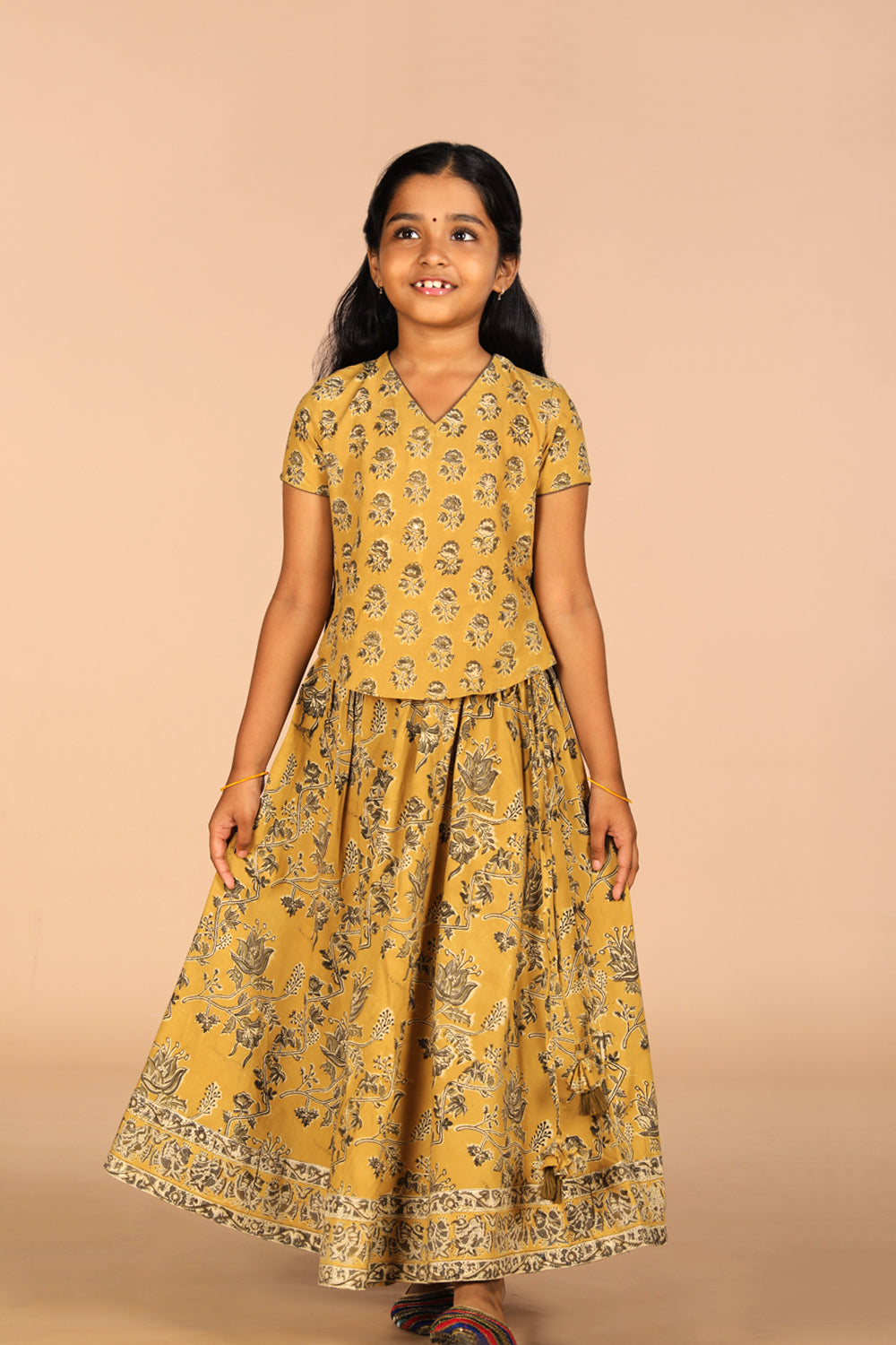 Cotton Kalamkari girls skirt & top set